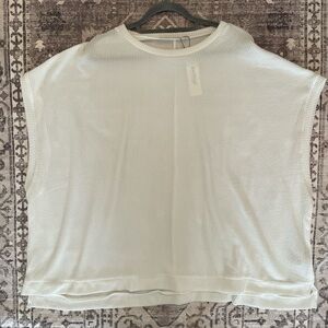 Three Bird Nest Ivory Knit Boxy Short-Sleeve Top